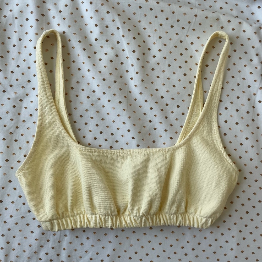 Pale yellow zara top!